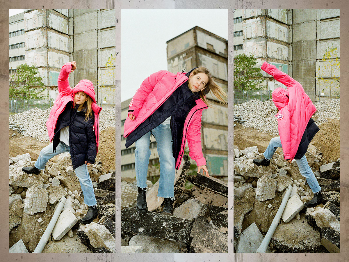 cgainoimage5 Canada Goose Editorial Pink Puffer Jacket blue jeans