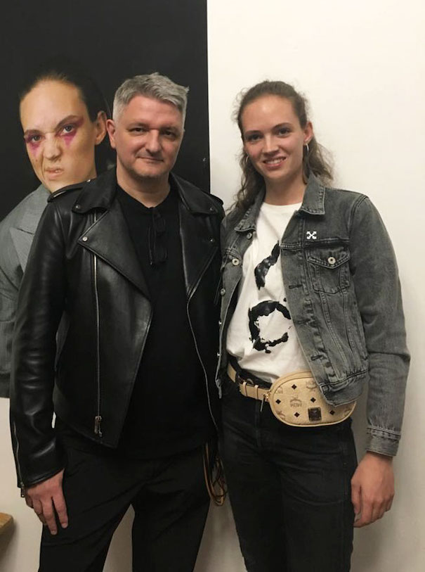 Dirk Schönberger, Nummer 16_Image 02 Dirk Schöneberger Mann Frau Lederjacke Jeansjacke Schwarz Weiss