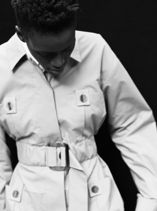 Nobieh Talaei_Image3 Nobieh Talaei Campaign White Jacket Black White Belt Model