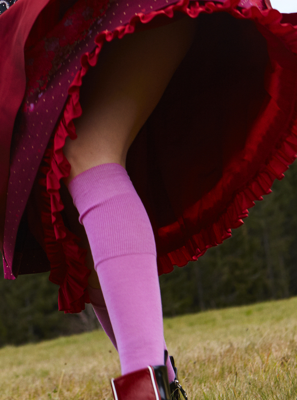 Haute Heritage Trachten Schwarzwald pinke Falke Socken
