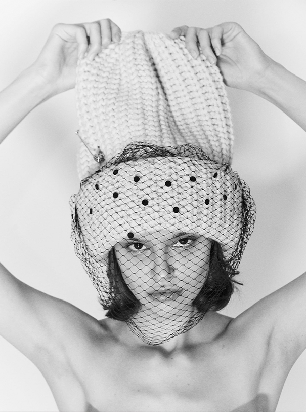 Beanie with face veil FENDI F/W 2025
