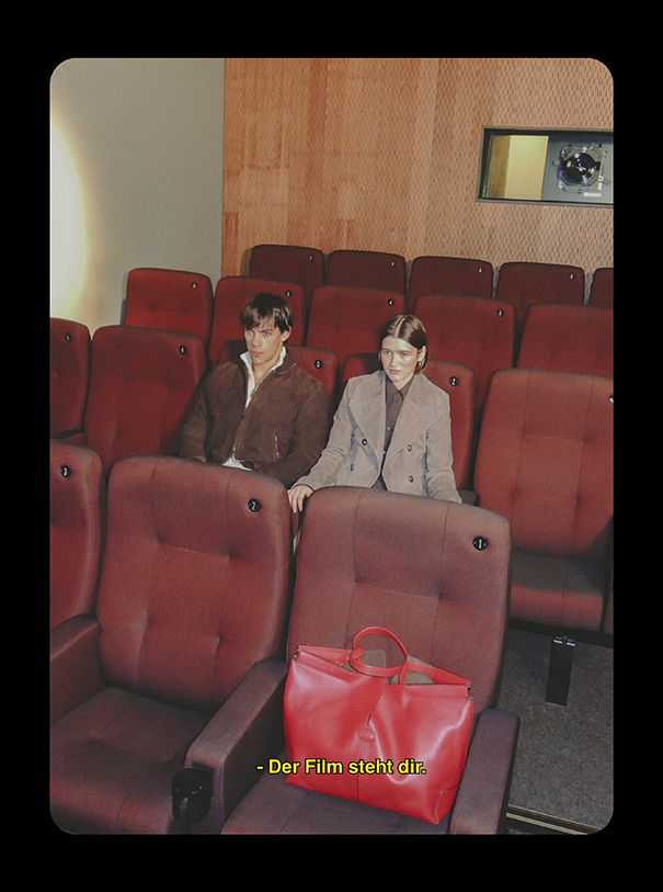 Tods_IgaDrobisz_3 Models wearing jacket and sweater TOD'S & coat and blouse TOD'S. Di Bag Folio bag TOD'S
