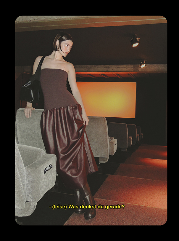 Tods_IgaDrobisz_4 Model wearing dress, boots and T Timeless bag TOD'S