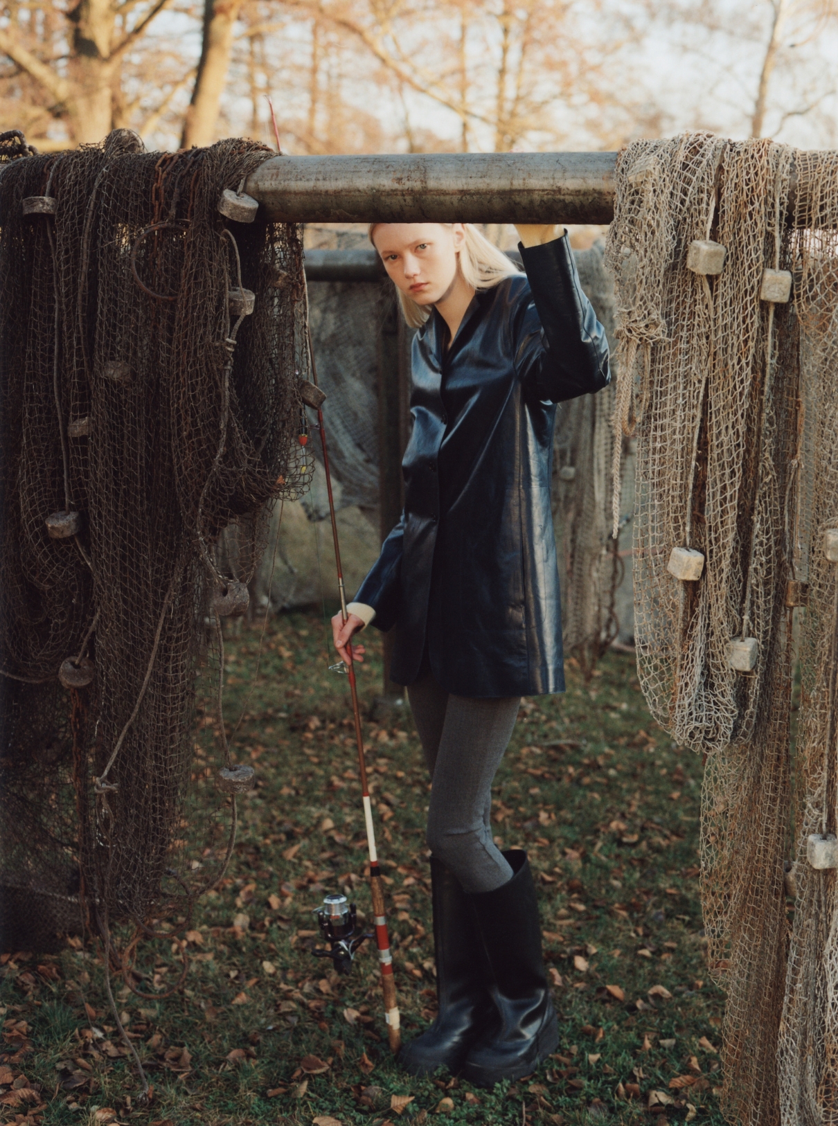 10 Malin Rudnick wearing a jacket and pants by Jil Sander and boots by Ottolinger