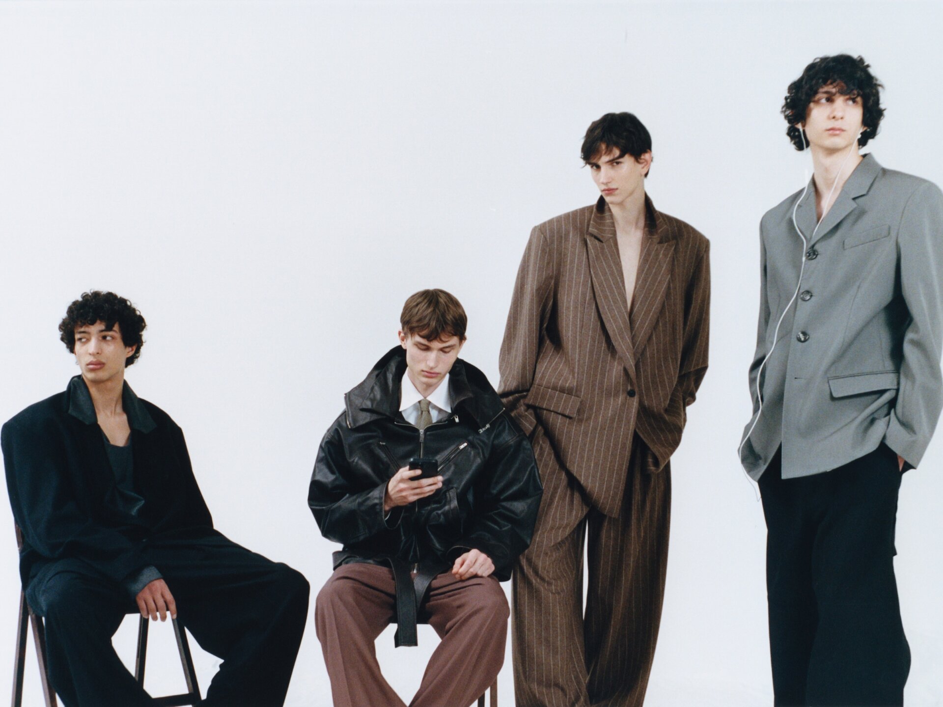14 Four male models in a Paris studio for ACHTUNG 51