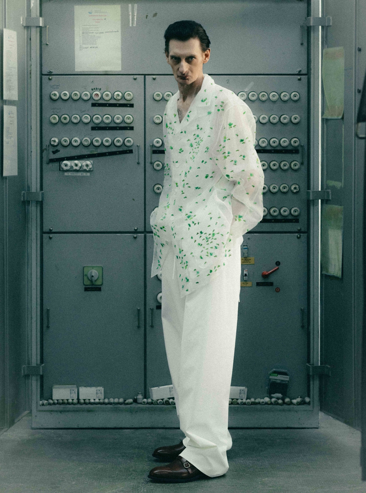 52 Tops and pants LACOSTE; Shoes CHURCH'S; Ring CARTIER