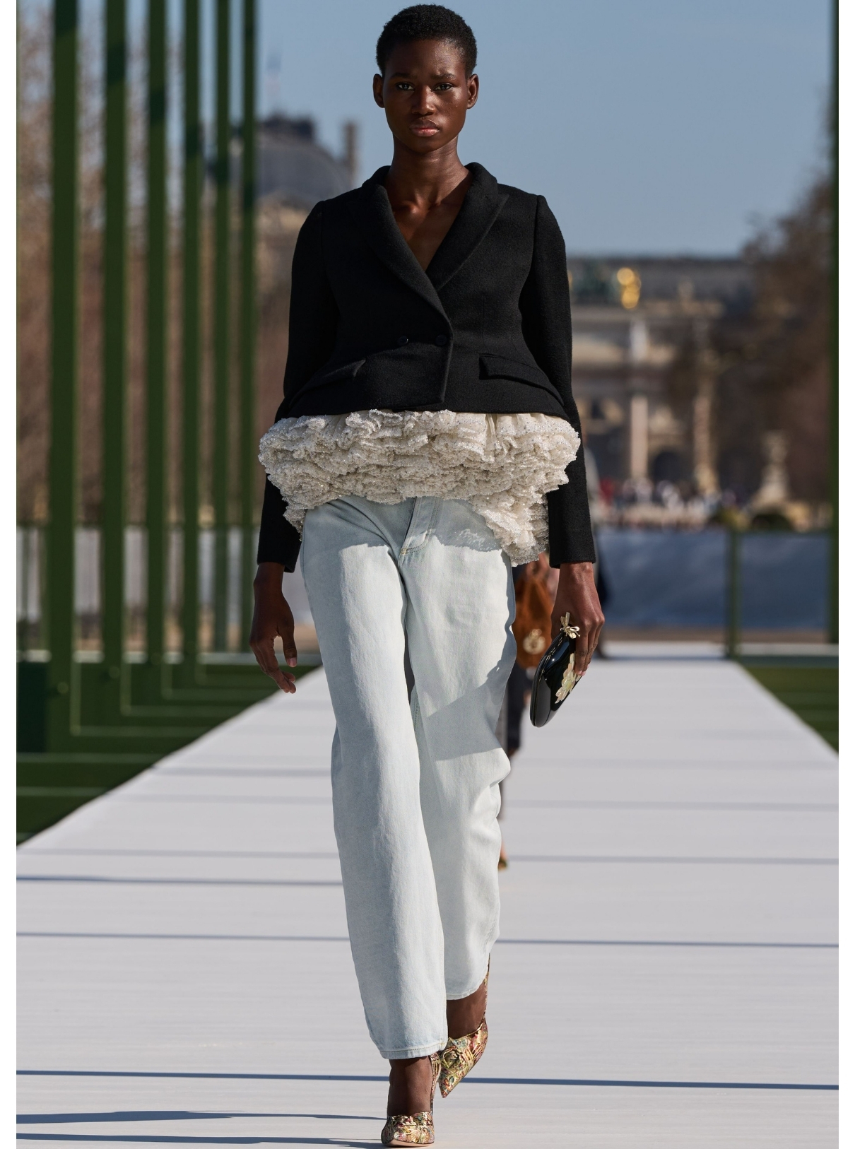 Organza ruffle stuffed bar jackets