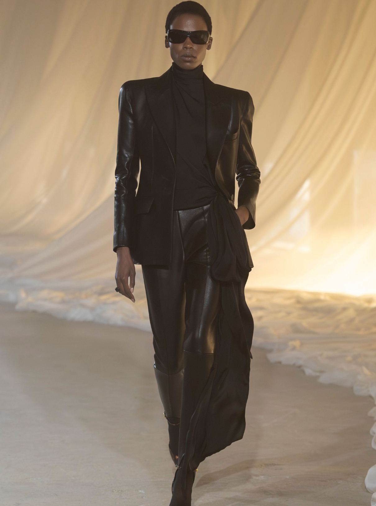Black leather suits