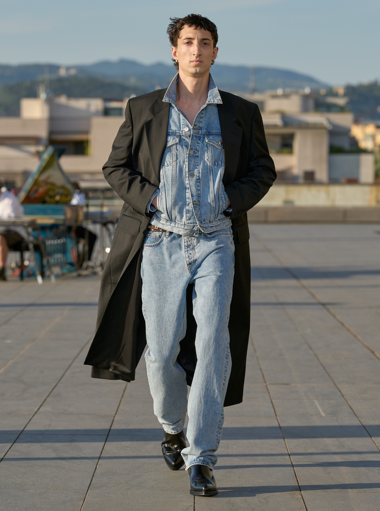 65 Canadian tux worn under a dress coat